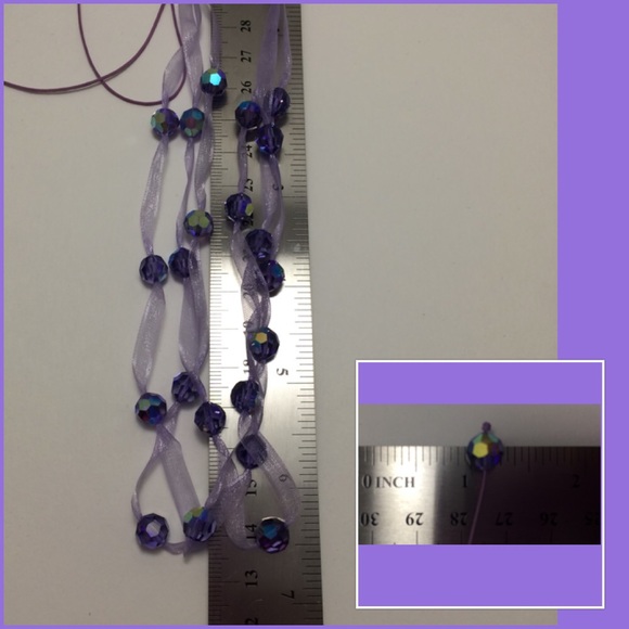 🛍Purple Beaded Necklace - Picture 3 of 3